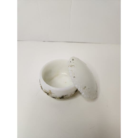 Lot of 6 Vintage Avon Milk Glass Perfume Bottles + Powder Dish Vanity Set - Picture 9 of 10